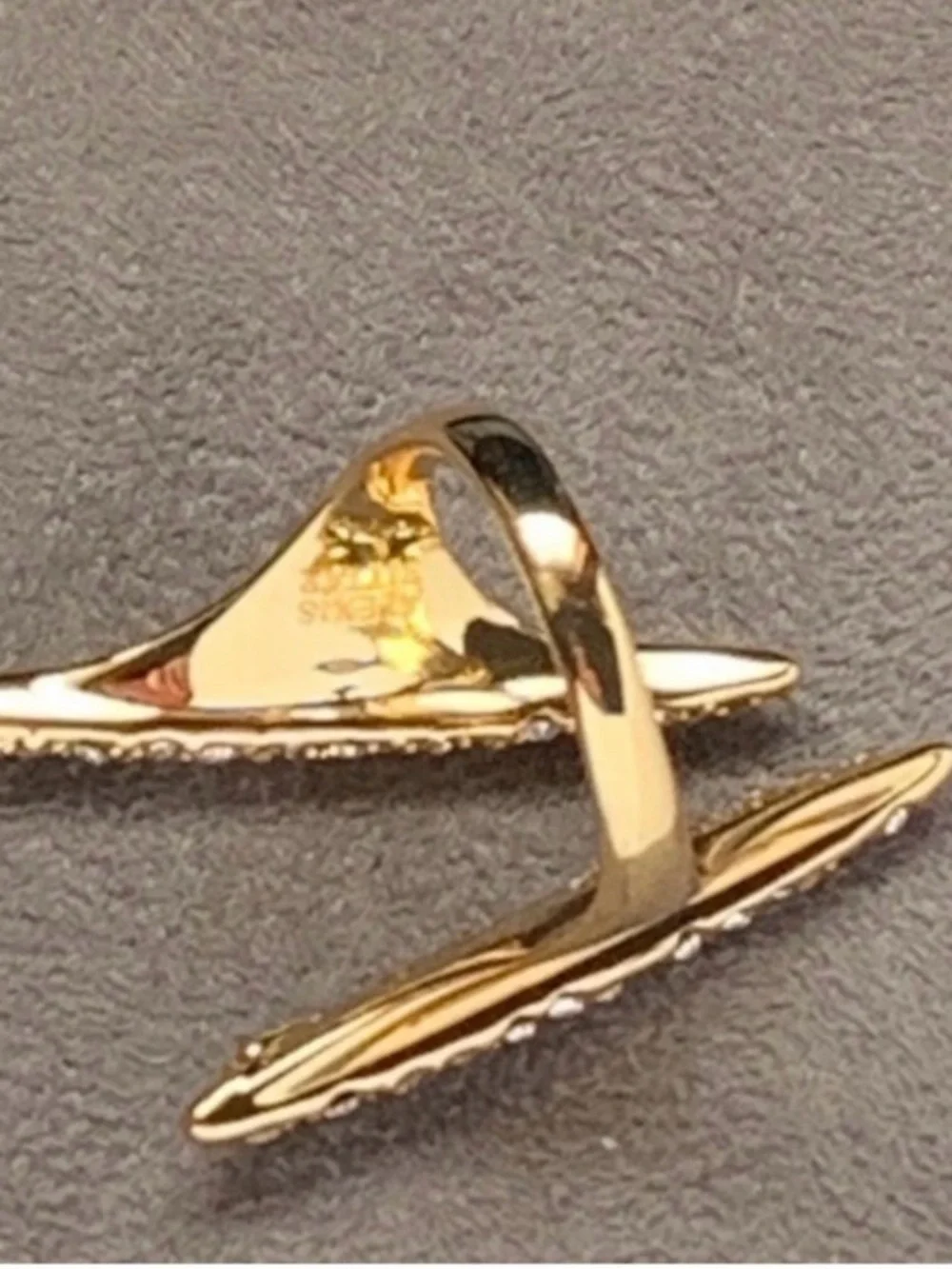 NEW Alexis Bittar Ring Encrusted Spear Modernist Crystal Double Spike AU14